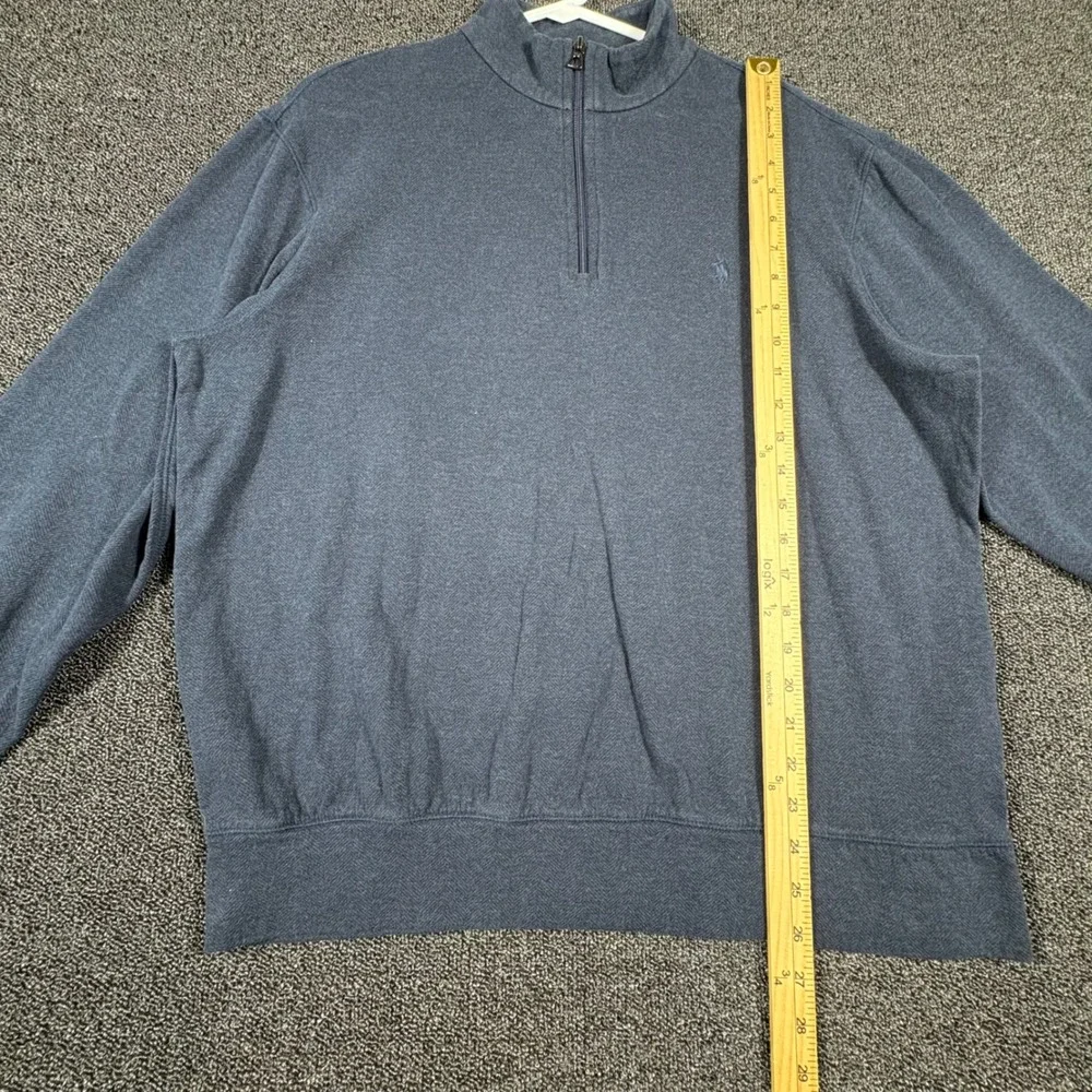 Polo Ralph Lauren Herringbone Quarter Zip Pullover Sweater Men's L Navy